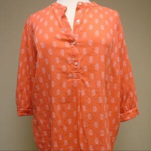 Old Navy Tunic, Orange with paisley design 2X
